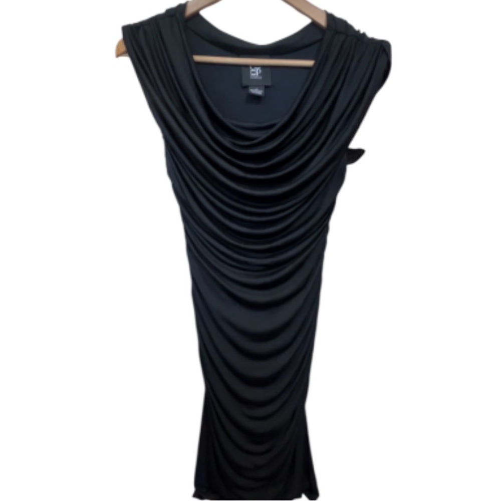 Barney’s New York Co-Op Black Spun Silk Ruched Evening Dress Size S